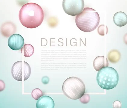 Abstract background with balls flying randomly Stock Illustration
