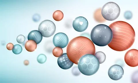 Abstract background with balls flying randomly Stock Illustration