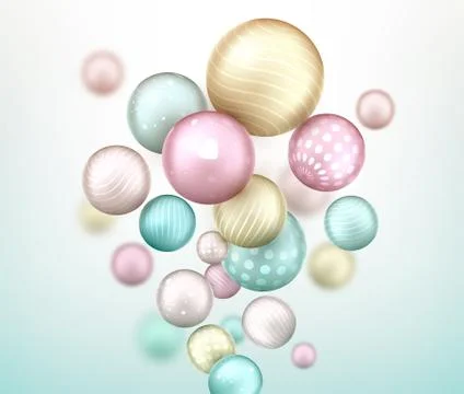 Abstract background with balls flying randomly Illustrazione stock