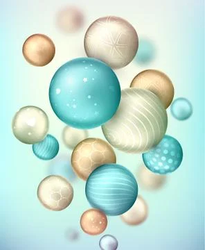 Abstract background with balls flying randomly Stock Illustration