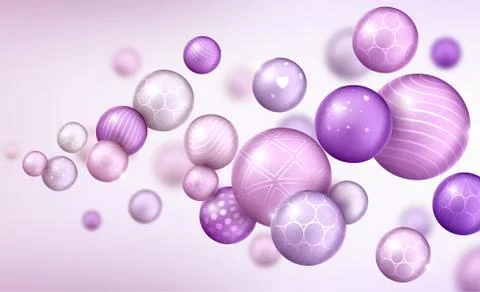 Abstract background with balls flying randomly Stock Illustration