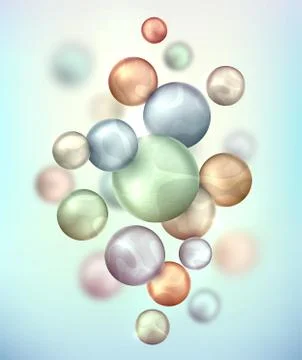 Abstract background with balls flying randomly Stock Illustration