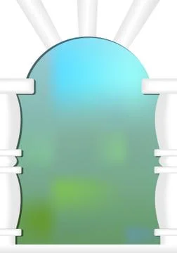 Abstract background with balustrade window and bokeh effect Stock Illustration