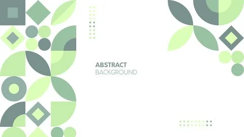 Abstract Background with bauhaus pattern colored green white modern geometry Stock Illustration