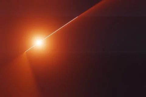 Abstract background of a beam of light from a broken wall. 3D rendering illus Illustrazione stock