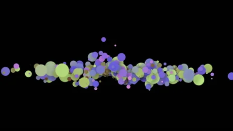 Abstract background, beautiful multi-colored circles in flat style. Particles Stock Footage 142299925