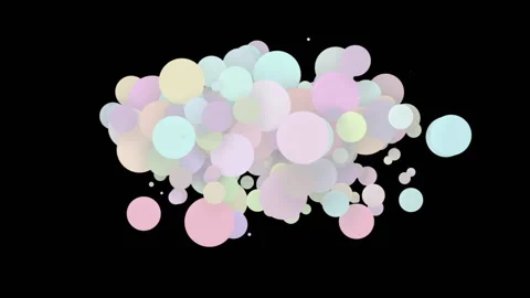 Abstract background, beautiful multi-colored circles in flat style. Particles Stock Footage 142797474