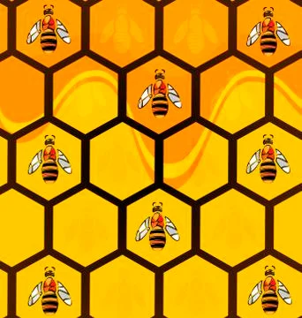 Abstract background bees Stock Illustration