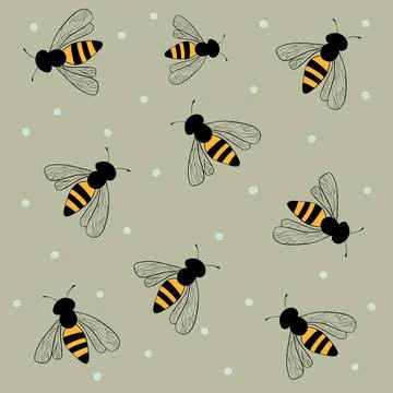 Abstract background with bees Stock Illustration