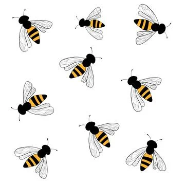 Abstract background with bees Stock Illustration