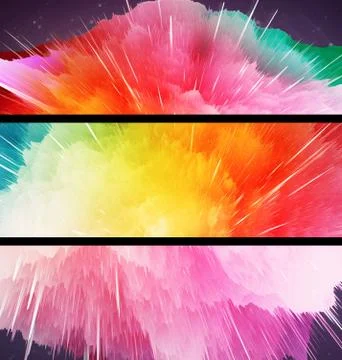 Abstract background - the big bang theory. Explosion flower. Rainbow colors. Stock Illustration