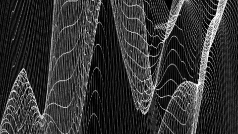 Abstract background. Big data. Dynamic blue particle wave. Digital Neural N.. Stock Footage 310578284