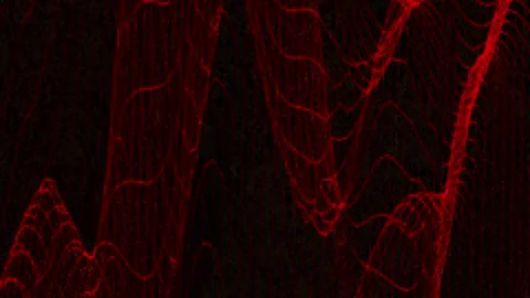 Abstract background. Big data. Dynamic blue particle wave. Digital Neural N.. Stock Footage 310578302