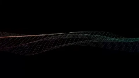 Abstract background. Big data. Dynamic blue particle wave. Digital Neural N.. Stock Footage 310578303