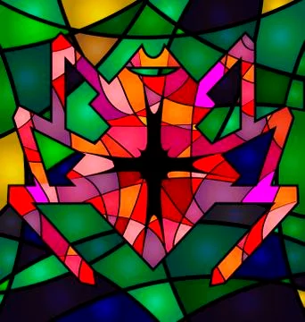 Abstract background big red spider Stock Illustration