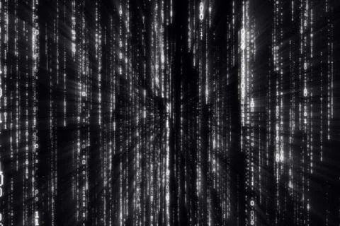 Abstract background of binary code 3d illustration Stock Illustration