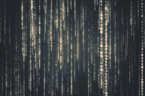 Abstract background of binary code 3d illustration Stock Illustration