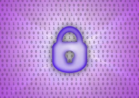 Abstract background, binary code and lock icon Stock Illustration