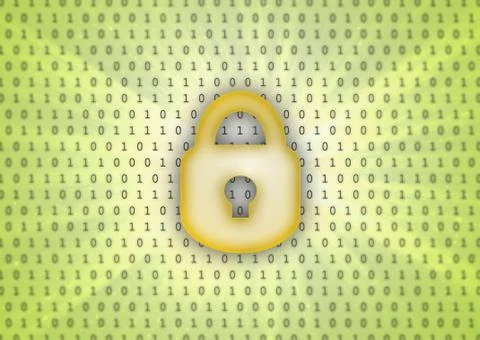 Abstract background, binary code and lock icon Stock Photos