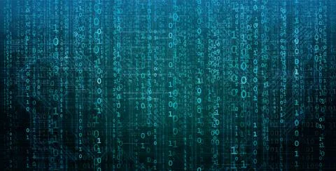 Abstract background with binary code. Hackers, darknet, virtual reality and Stock Illustration