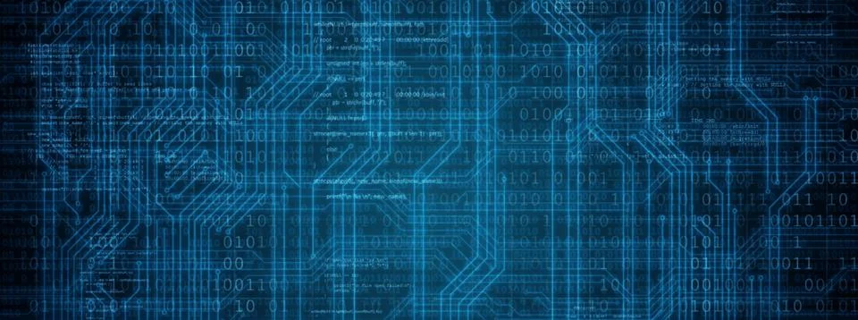 Abstract background with binary code. Hackers, darknet, virtual reality and Illustrazione stock