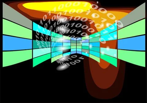 Abstract background with binary code イラスト素材