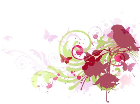 Abstract  background with bird Stock Illustration