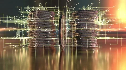 Abstract background of bitcoin art Stock Footage 153220447