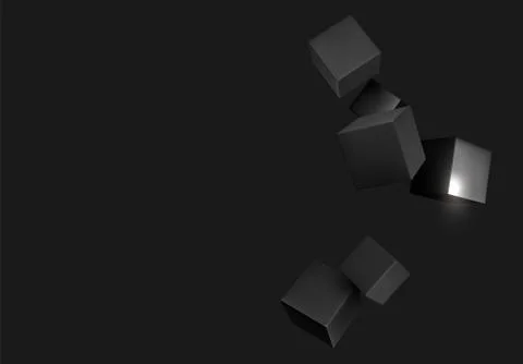 Abstract background Black 3d cubes blur effect. cub backdrop. Vector illustra Illustrazione stock