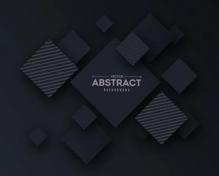 Abstract background with black 3d cubes and squares vector illustration Stock Illustration