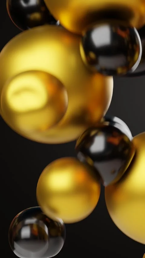  Abstract background with black and gold balls Video stock 260469876