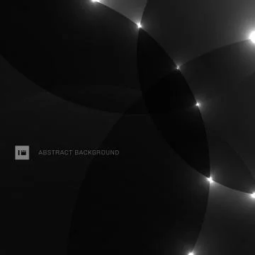 Abstract background black and gray circle overlapping and light effect. Illustrazione stock