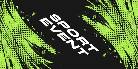 Abstract Background with Black and Green Brush Texture and Halftone Effect Illustrazione stock