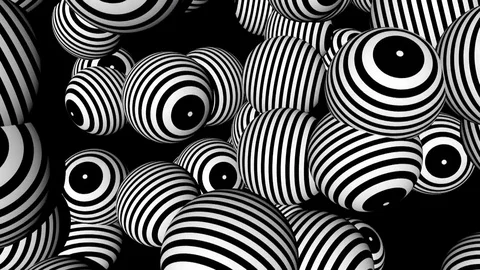 Abstract background with black and white spheres Stock Footage 81483572