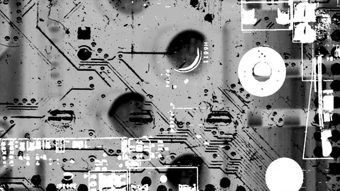 Abstract Background Black And White Motherboard Animation 3 Stock Footage 104103163