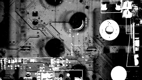 Abstract Background Black And White Motherboard Animation 9 Video stock 104106173