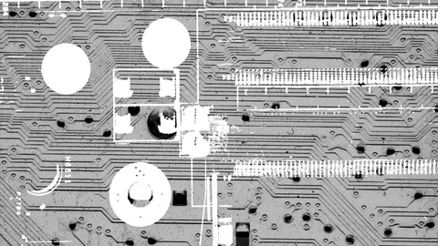 Abstract Background Black And White Motherboard Animation 13 Stock Footage 104112214