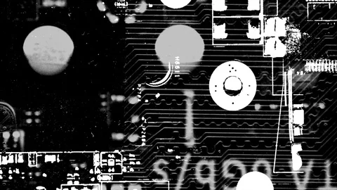 Abstract Background Black And White Motherboard Animation 12 Stock Footage 104112219