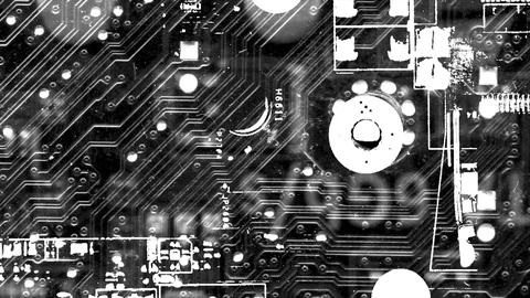 Abstract Background Black And White Motherboard Animation 16 Video stock 104112764