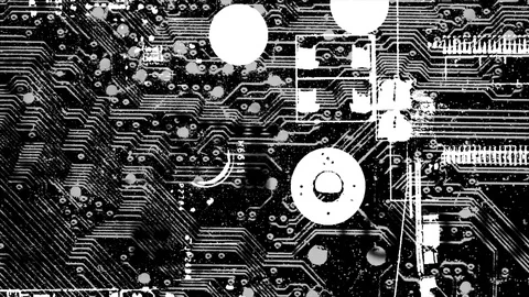 Abstract Background Black And White Motherboard Animation 17 Stock Footage 104112814