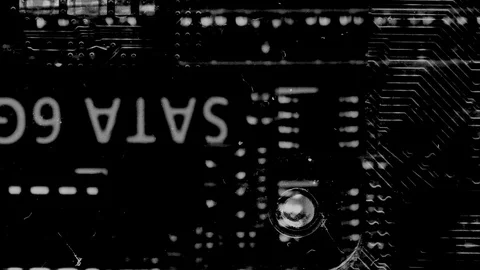 Abstract Background Black And White Motherboard Animation 24 Stock Footage 104113158