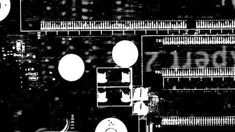 Abstract Background Black And White Motherboard Animation 22 Stock Footage 104113238