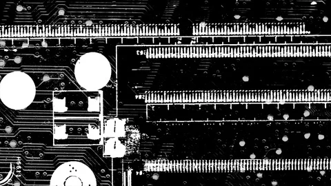 Abstract Background Black And White Motherboard Animation 25 Stock Footage 104113337
