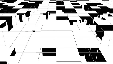 Abstract background with a black and white moving cubic surface. Seamless loop. Stock Footage 126995499