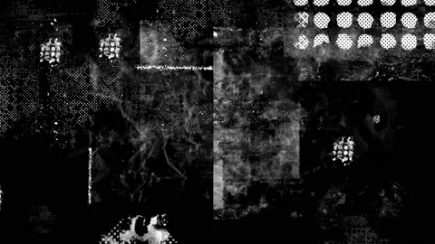 Abstract background with black and white stripes and geometric shapes in motion Stock Footage 132655971