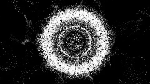 Abstract Background Black And White Bubbling Circles  2 Stock Footage 253436025