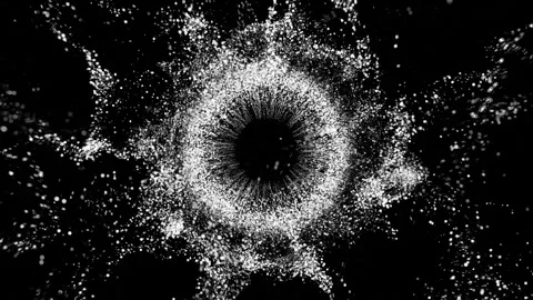 Abstract Background Black And White Bubbling Circles  5 Stock Footage 253477188