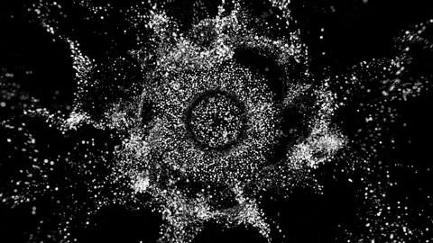 Abstract Background Black And White Bubbling Circles  4 Stock Footage 253504420