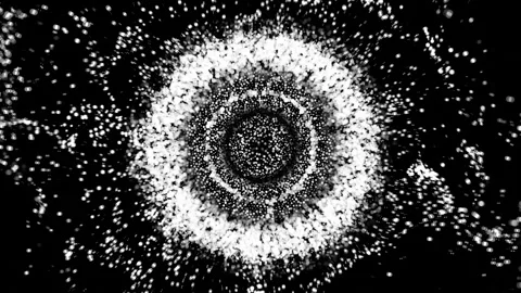 Abstract Background Black And White Bubbling Circles  9 Stock Footage 253597760