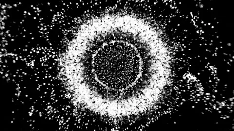Abstract Background Black And White Bubbling Circles 14 Video stock 253638946